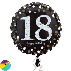 Folija balon - 18 Holografski Srebrno črn